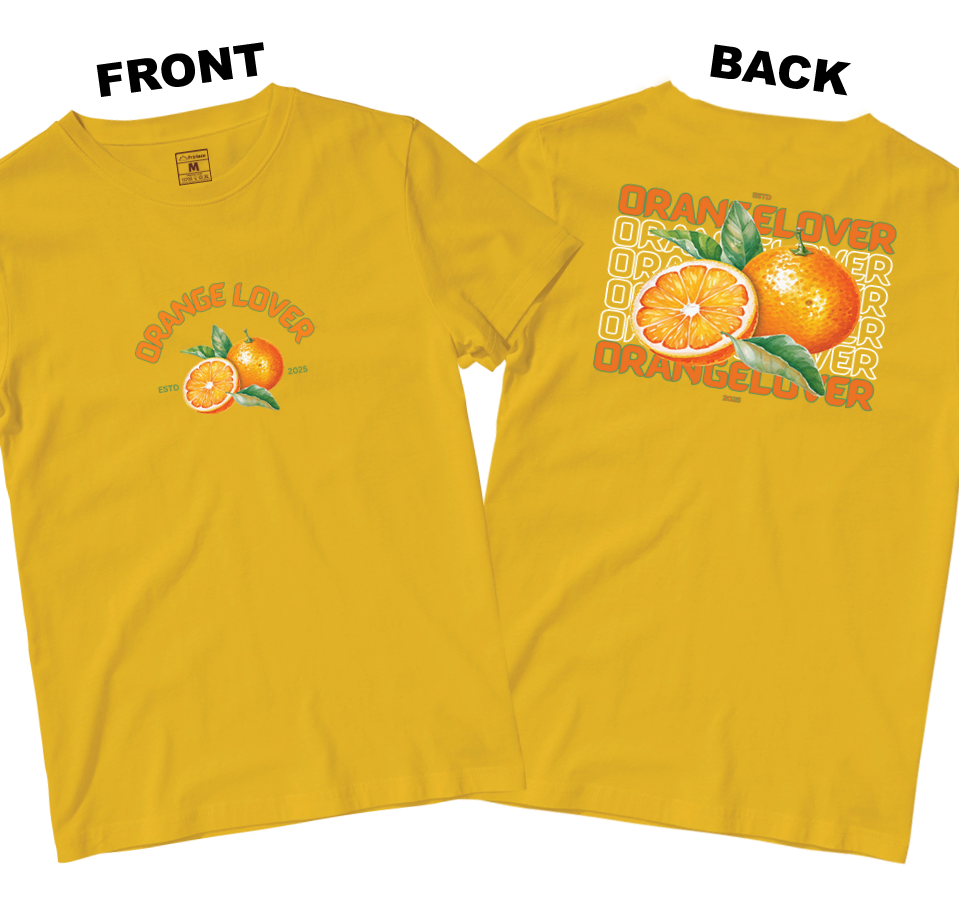 Cotton Shirt: Orange Lover (Front and Back)
