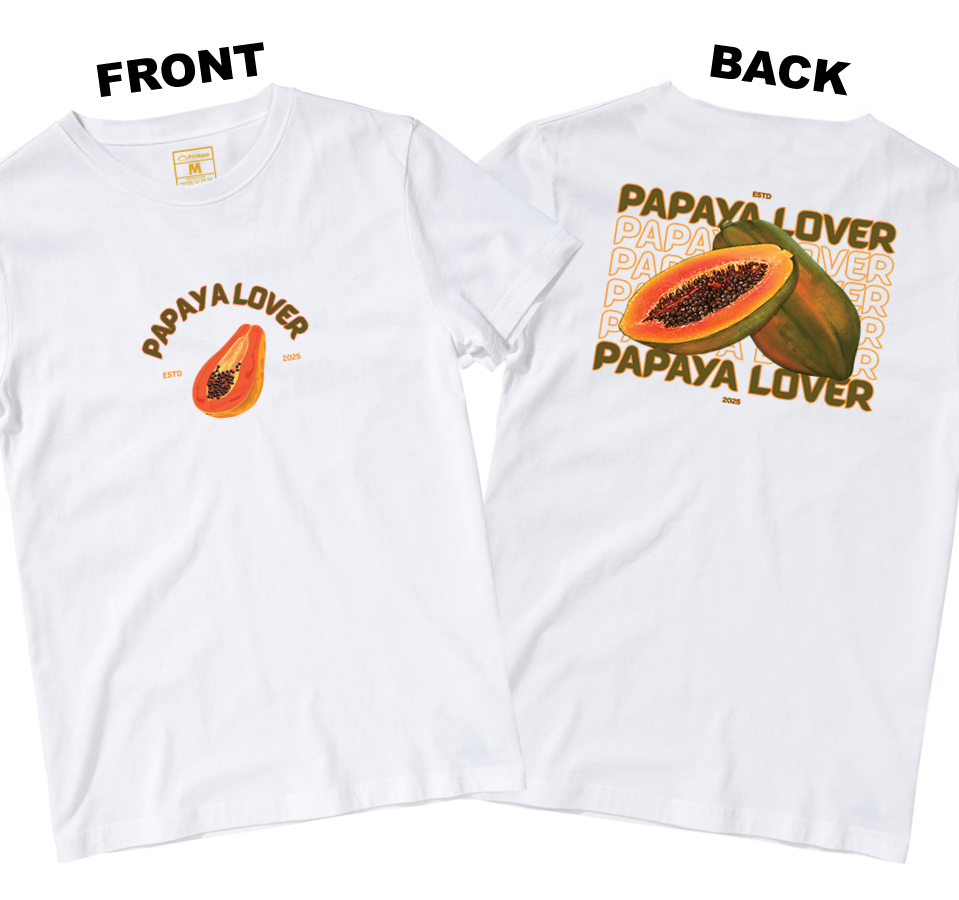 Cotton Shirt: Papaya Lover (Front and Back)