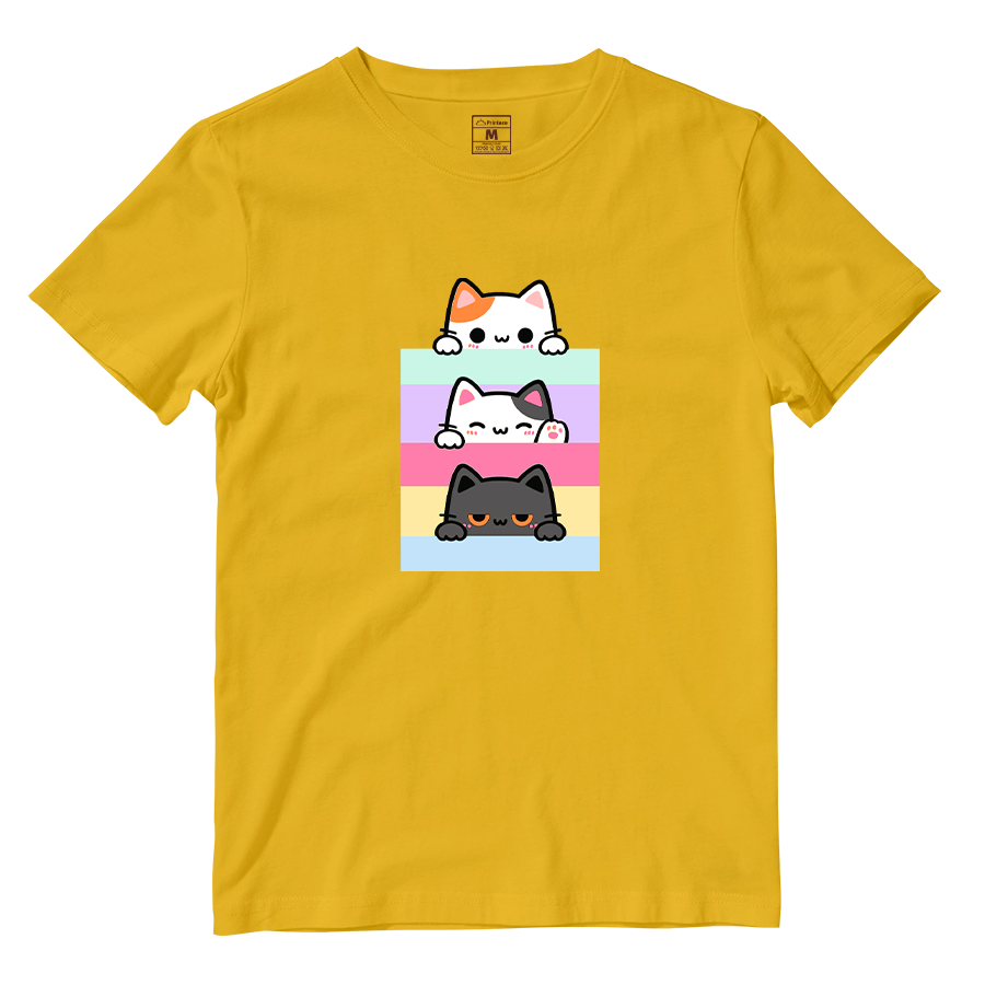 Cotton Shirt: Pastel Cats