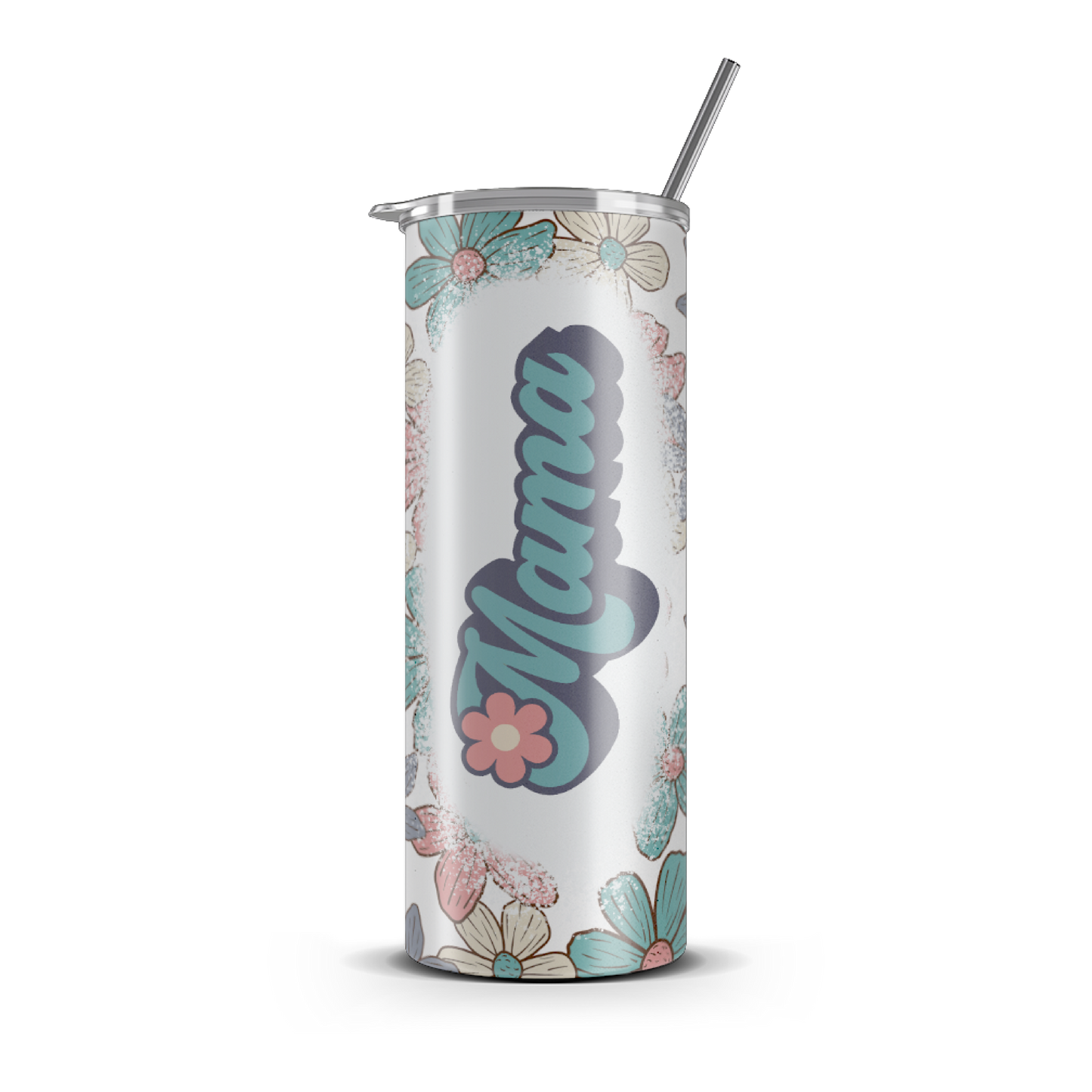 20oz. Slim Tumbler: Pastel Flowers
