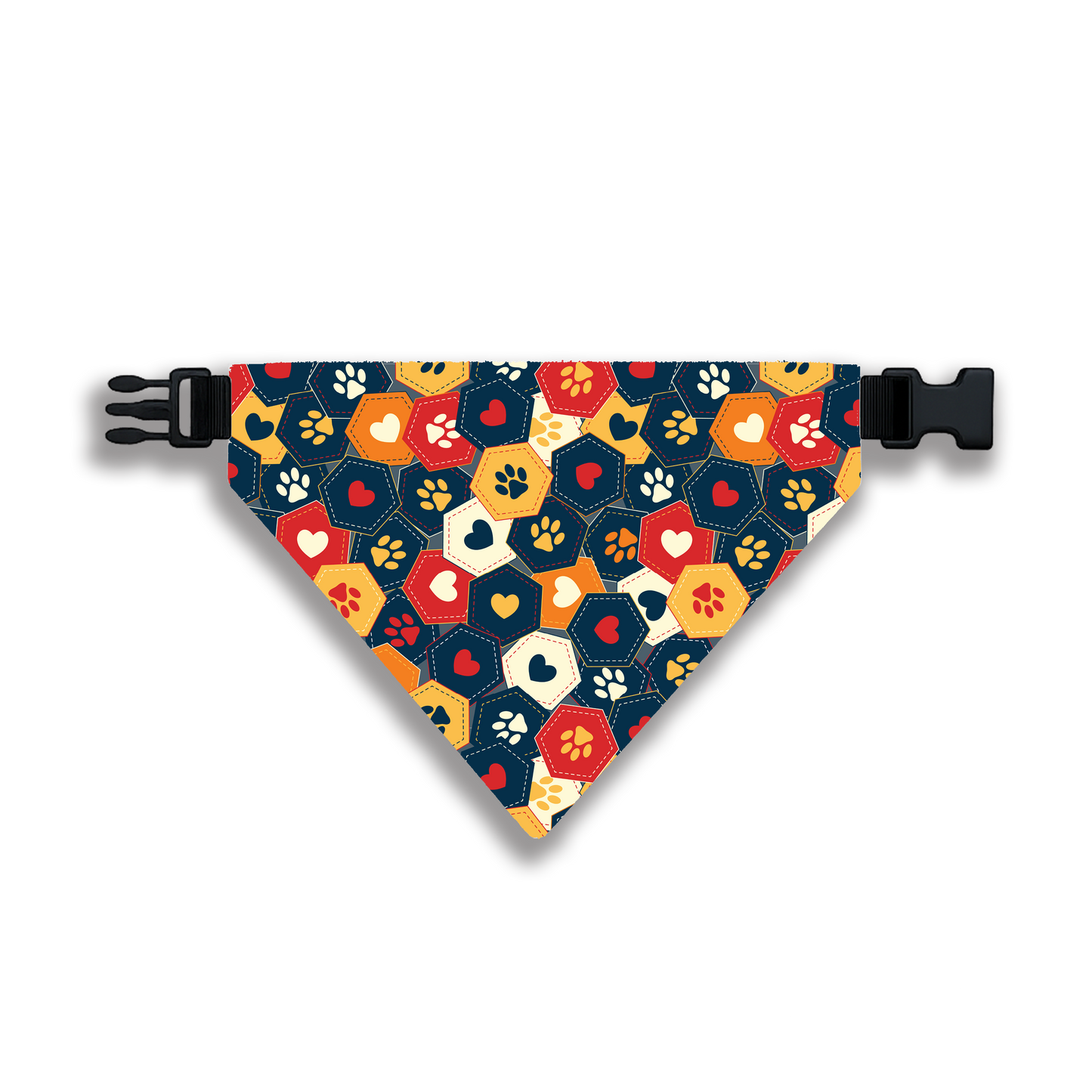 Pet Bandana: Paw Hexagon