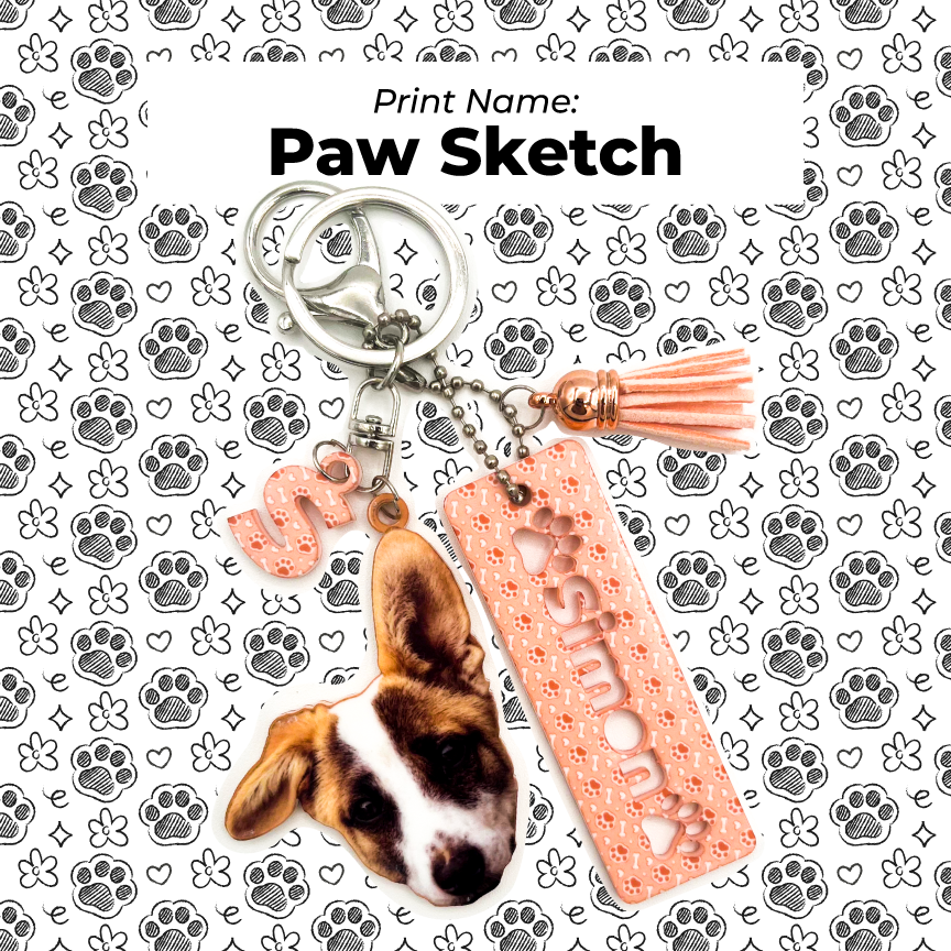 Acrylic Pet Bag Charm: Dog Tassel Set