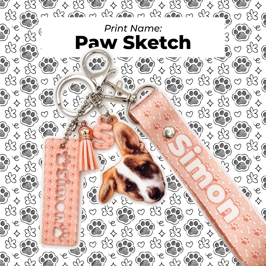 Acrylic Pet Bag Charm: Dog Wristyard Set