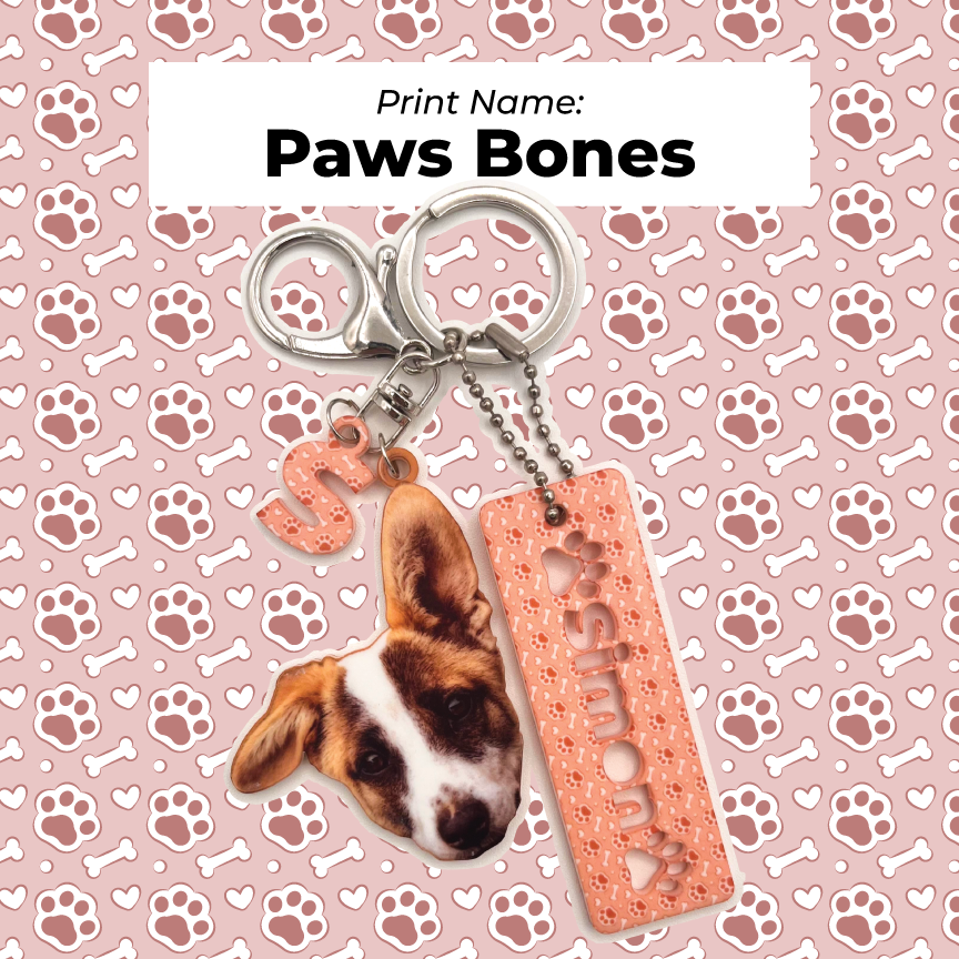 Acrylic Pet Bag Charm: Dog Name Set