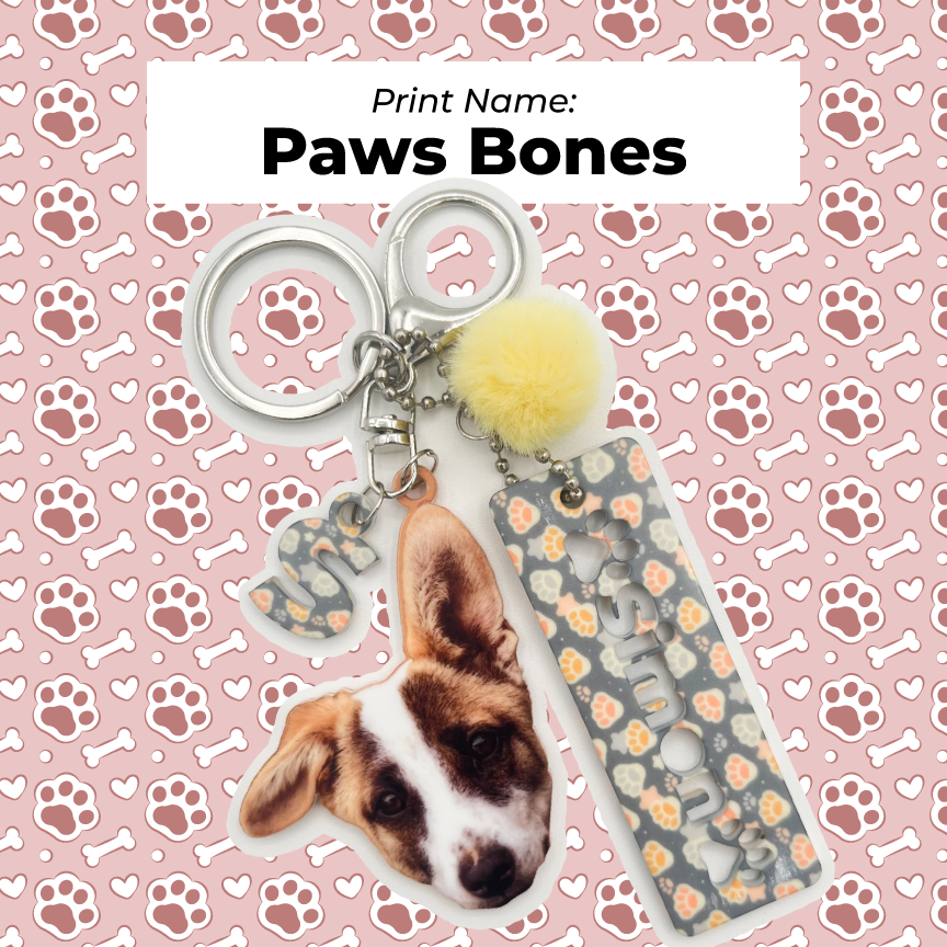 Acrylic Pet Bag Charm: Dog Pompom Set