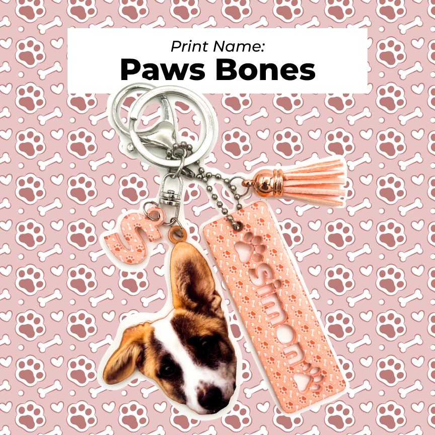 Acrylic Pet Bag Charm: Dog Tassel Set