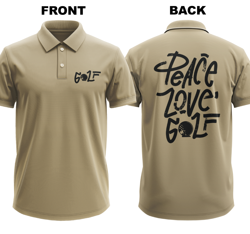Drifit Polo Shirt: Peace Love (Front & Back)