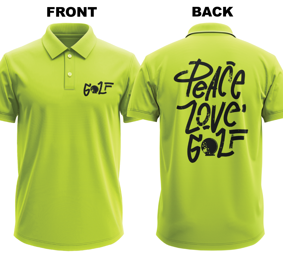 Drifit Polo Shirt: Peace Love (Front & Back)