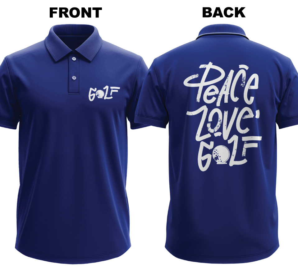 Drifit Polo Shirt: Peace Love (Front & Back)