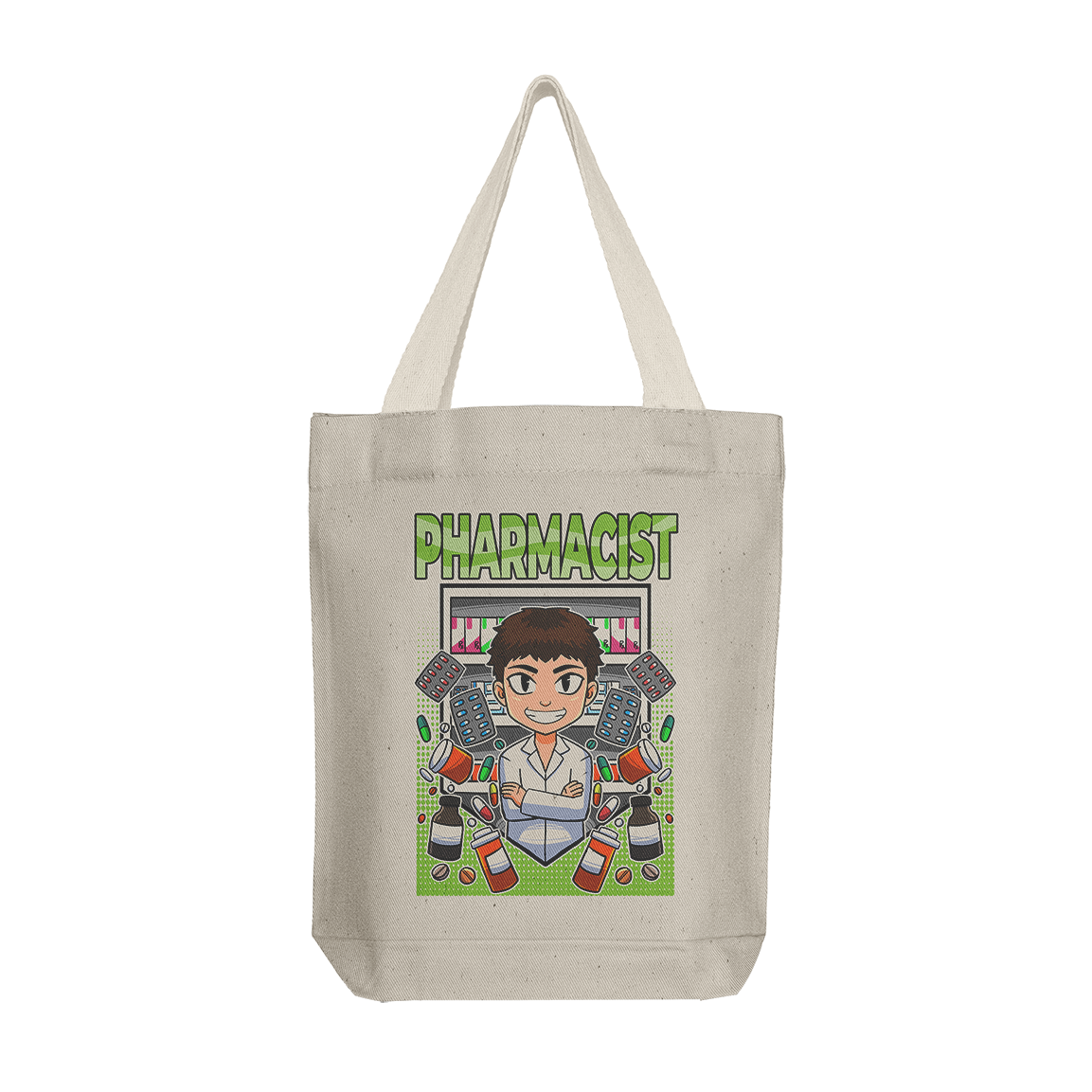 Tote Bag: Pharmacist Male Green