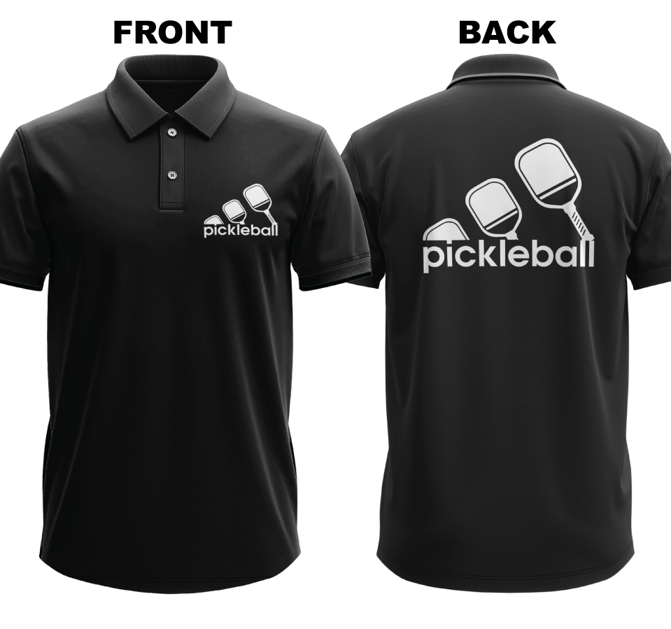 Drifit Polo Shirt: Pickleball Logo (Front & Back)