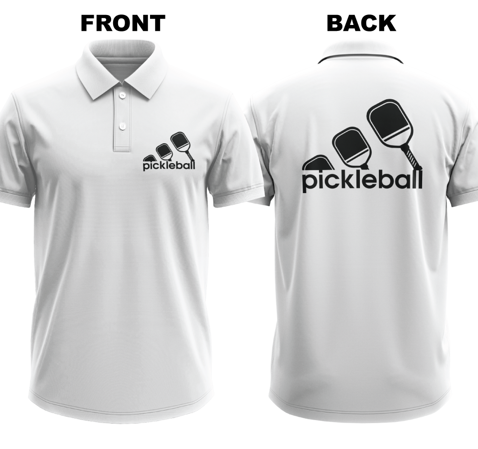 Drifit Polo Shirt: Pickleball Logo (Front & Back)