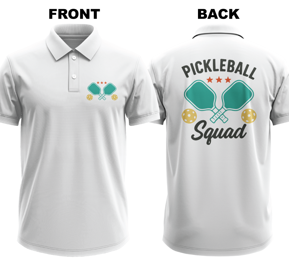 Drifit Polo Shirt: Pickleball Squad (Front & Back)