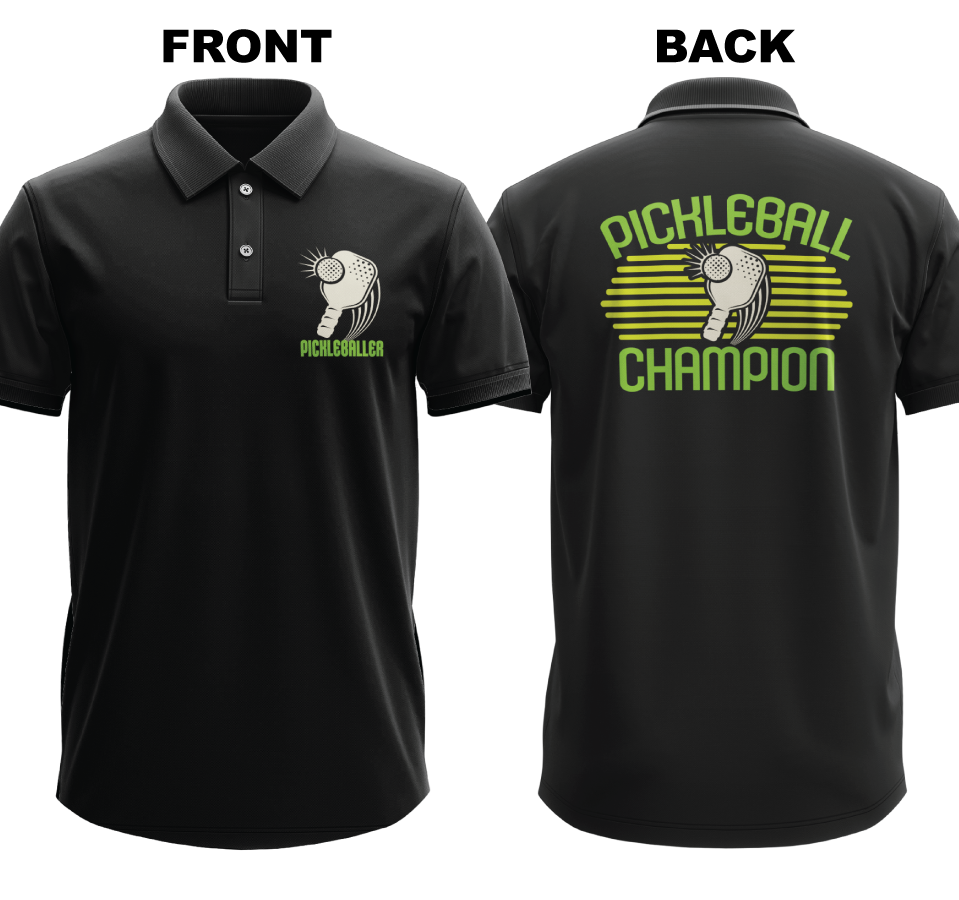 Drifit Polo Shirt: Pickleballer (Front & Back)