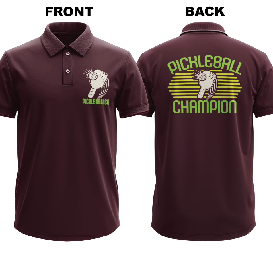 Drifit Polo Shirt: Pickleballer (Front & Back)