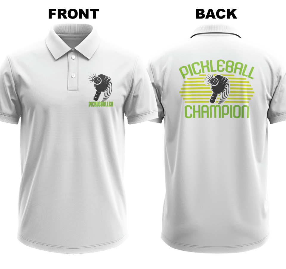 Drifit Polo Shirt: Pickleballer (Front & Back)