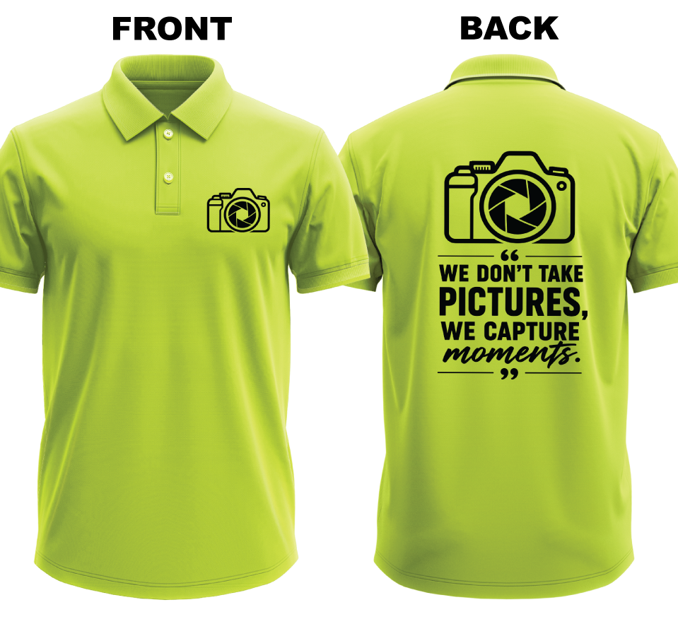 Drifit Polo Shirt: Pictures Moments (Front & Back)