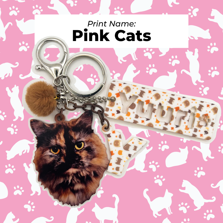 Acrylic Pet Bag Charm: Cat Pompom Set