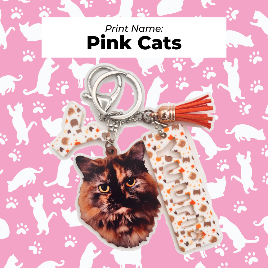 Acrylic Pet Bag Charm: Cat Tassel Set