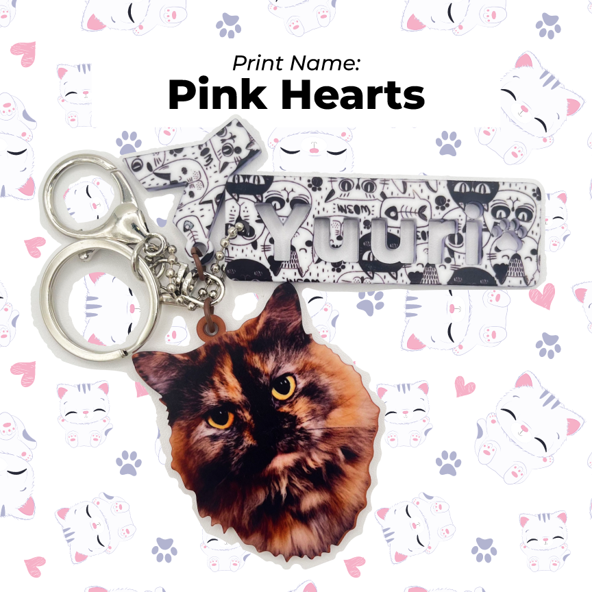 Acrylic Pet Bag Charm: Cat Name Set