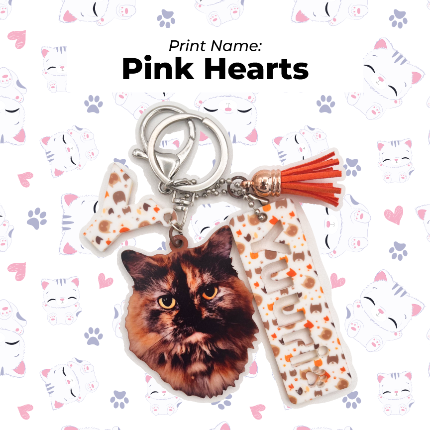 Acrylic Pet Bag Charm: Cat Tassel Set