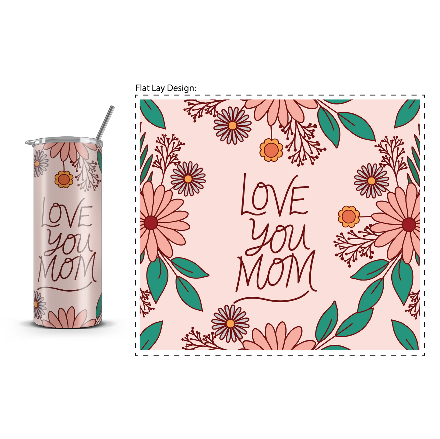 20oz. Slim Tumbler: Pink Love