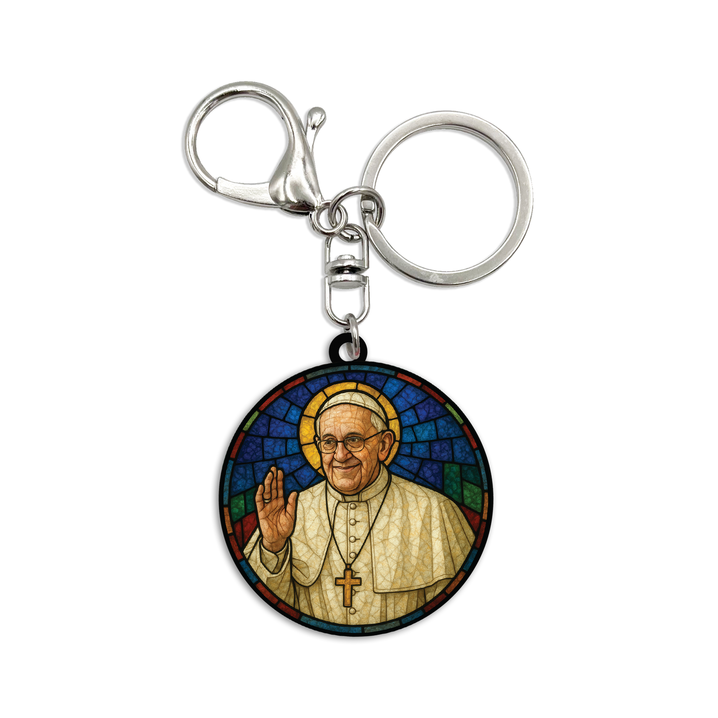 Acrylic Bag Charm: Pope Francis Waving