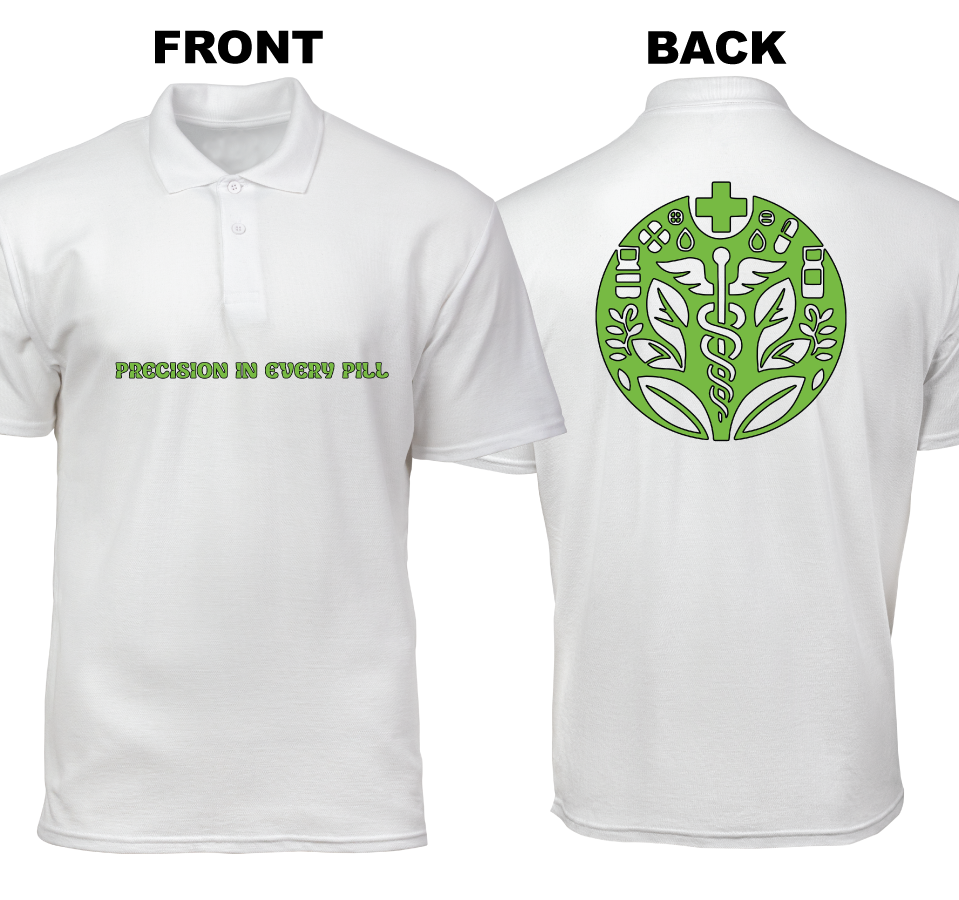 Cotton Polo Shirt: Precision In Every Pill (Front and Back)