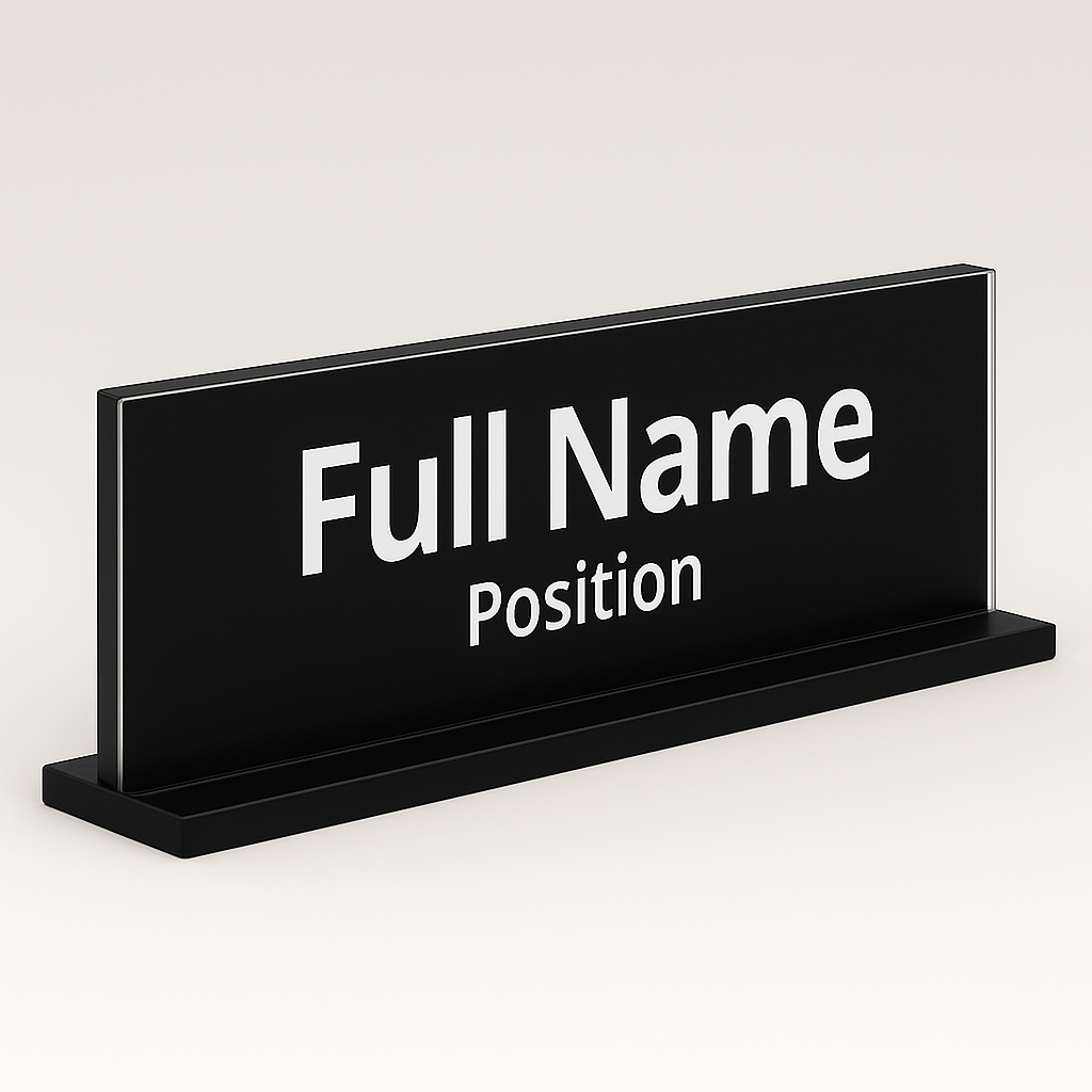Desk Name Plate: Two-Layer Basic