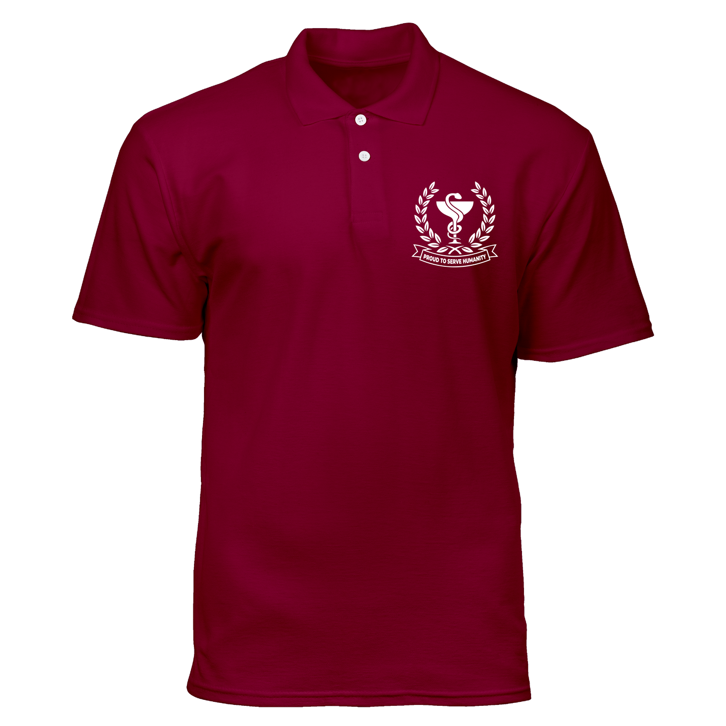 Cotton Polo Shirt: Proud To Serve Humanity Pocket