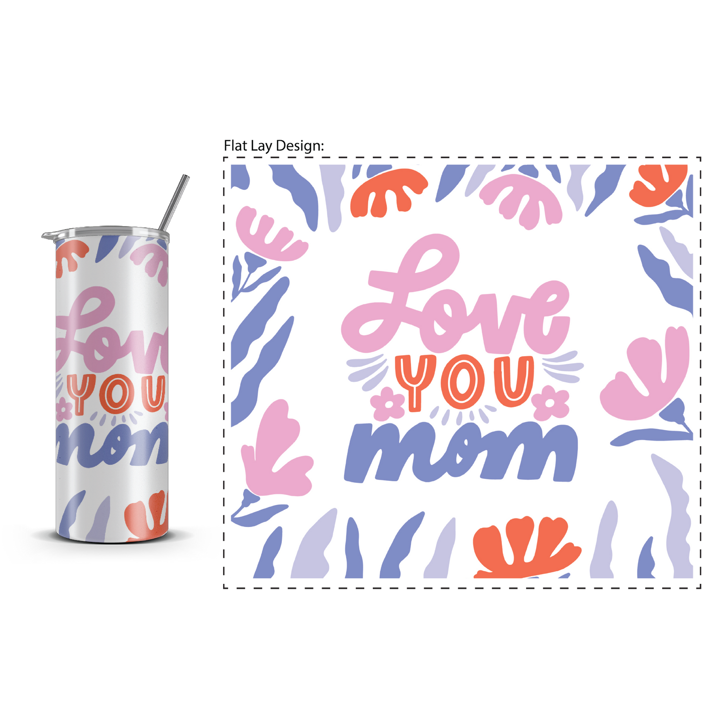 20oz. Slim Tumbler: Purple Mum
