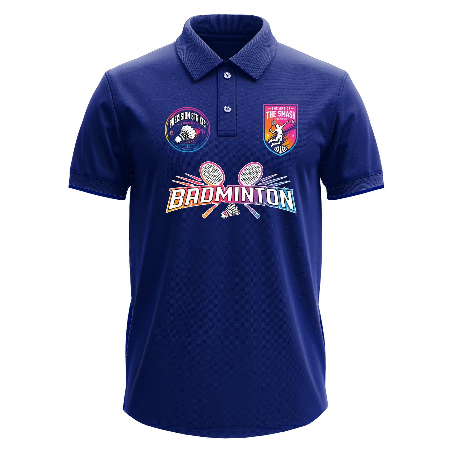 Drifit Polo Shirt: Rainbow Badminton