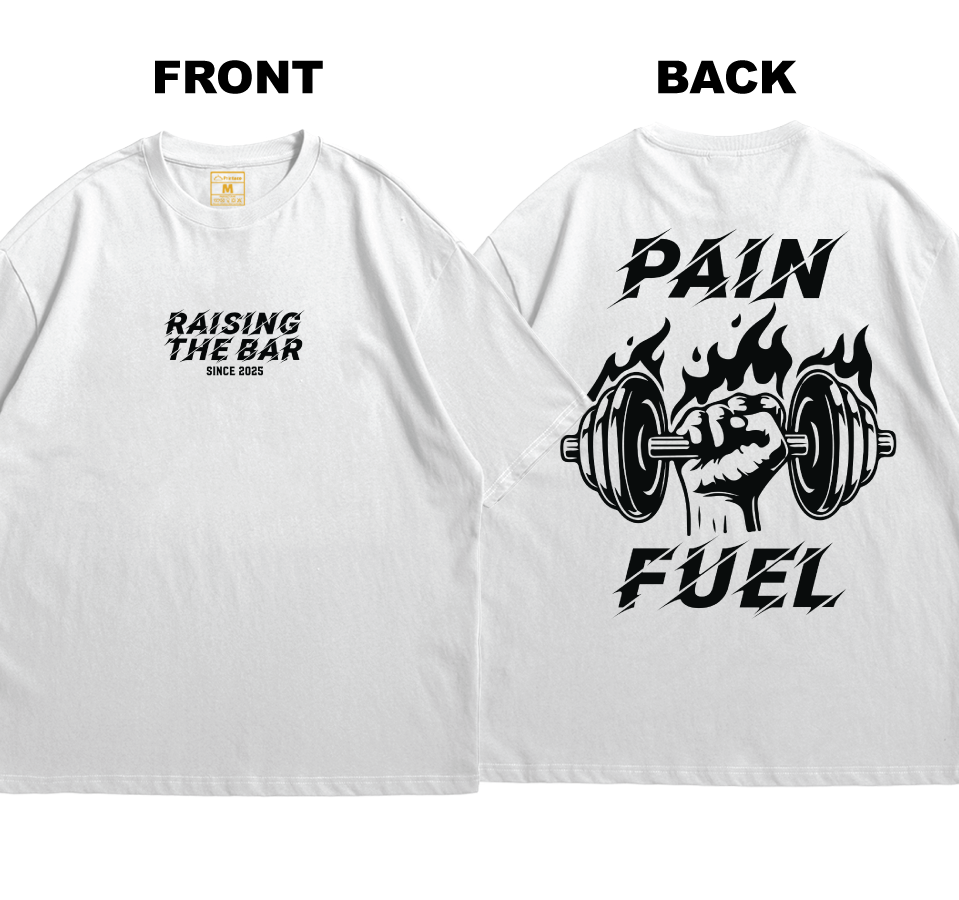 Premium Oversized Cotton Shirt: Raising The Bar (Front and Back)