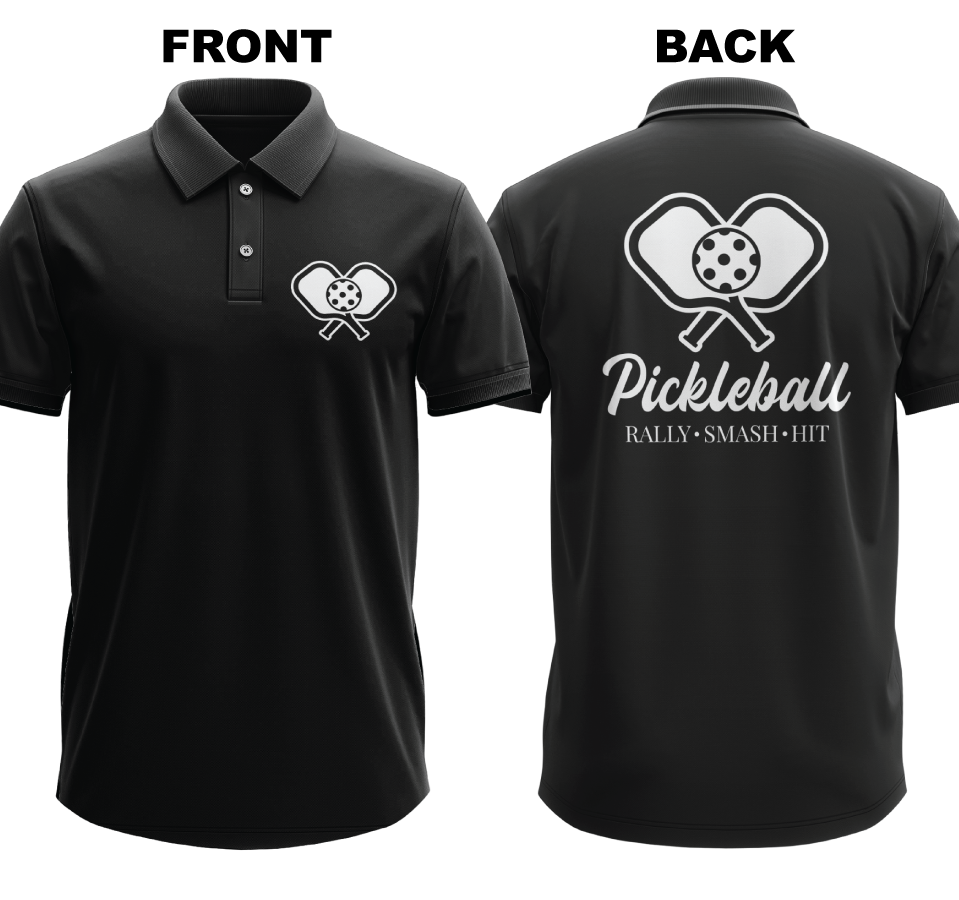 Drifit Polo Shirt: Rally Smash Hit (Front & Back)