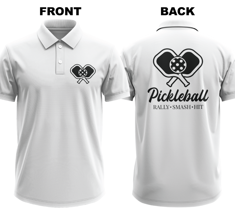 Drifit Polo Shirt: Rally Smash Hit (Front & Back)