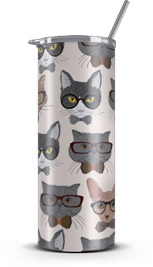 20oz. Slim Tumbler: Smart Cat