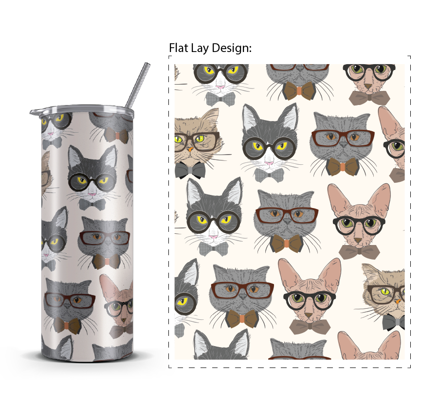 20oz. Slim Tumbler: Smart Cat