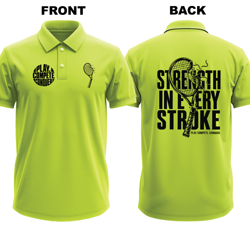 Drifit Polo Shirt: Strength in Every Stroke (Front & Back)