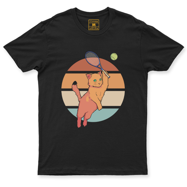 Drifit Shirt: Tennis Cat