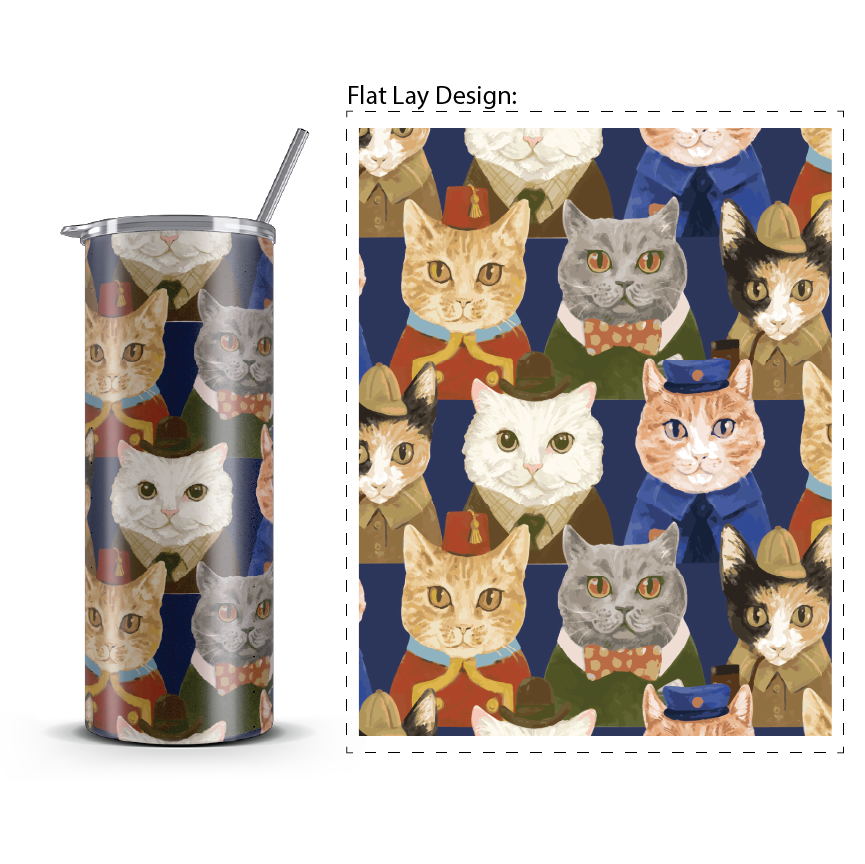 20oz. Slim Tumbler: The Cats