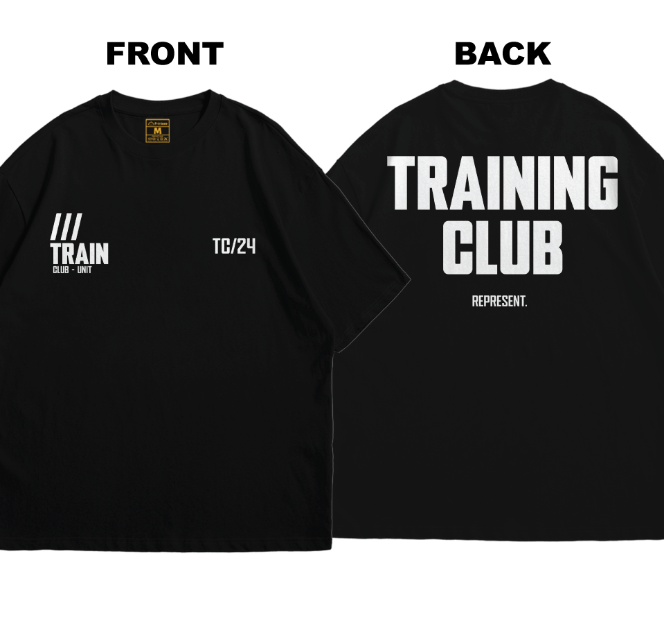 Premium Oversized Cotton Shirt: Training Club (Front and Back)