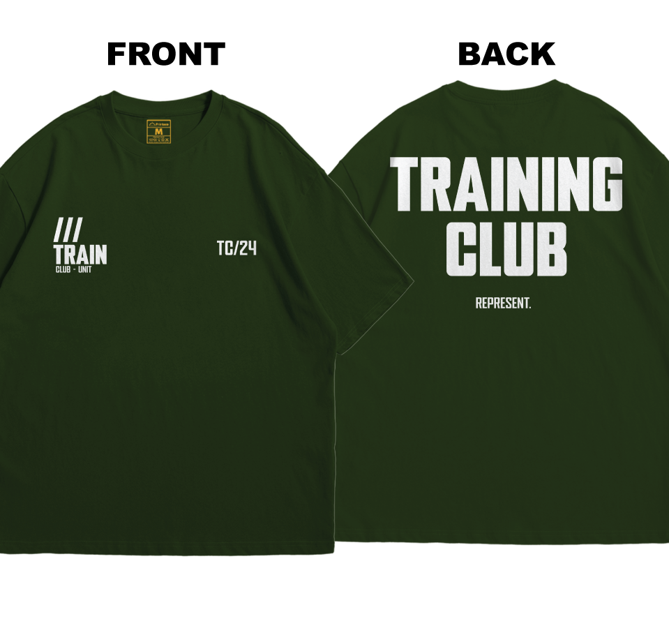 Premium Oversized Cotton Shirt: Training Club (Front and Back)