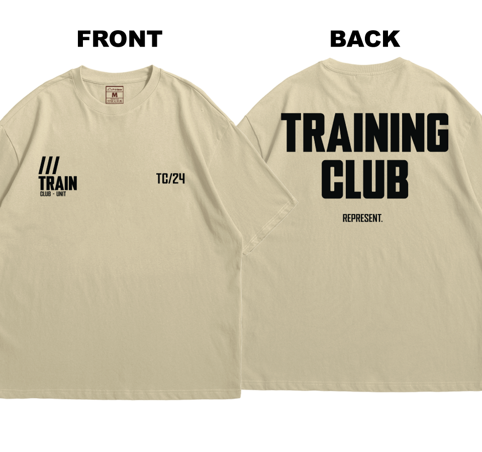 Premium Oversized Cotton Shirt: Training Club (Front and Back)