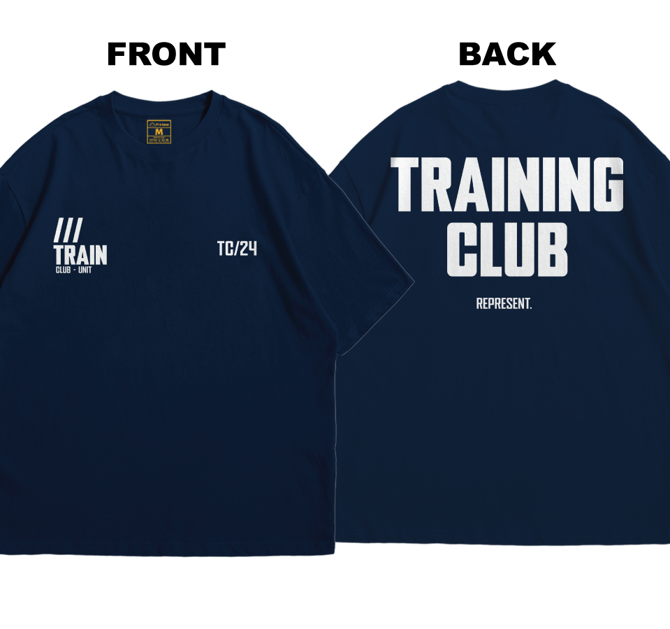 Premium Oversized Cotton Shirt: Training Club (Front and Back)