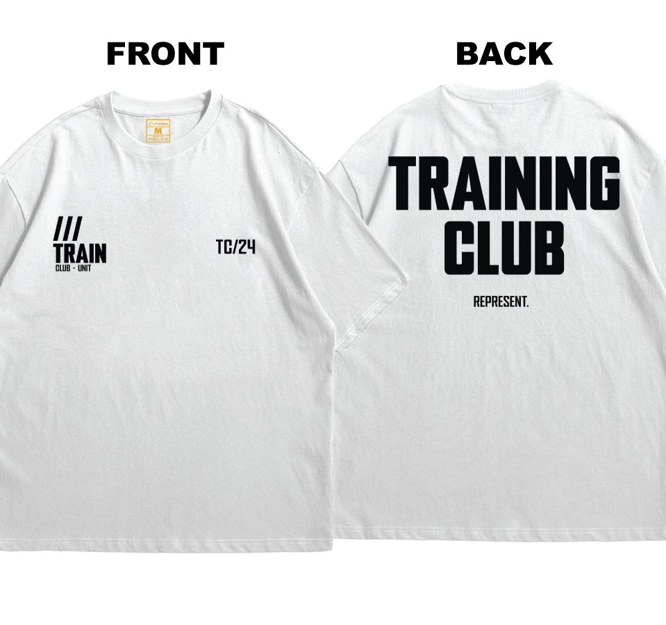 Premium Oversized Cotton Shirt: Training Club (Front and Back)