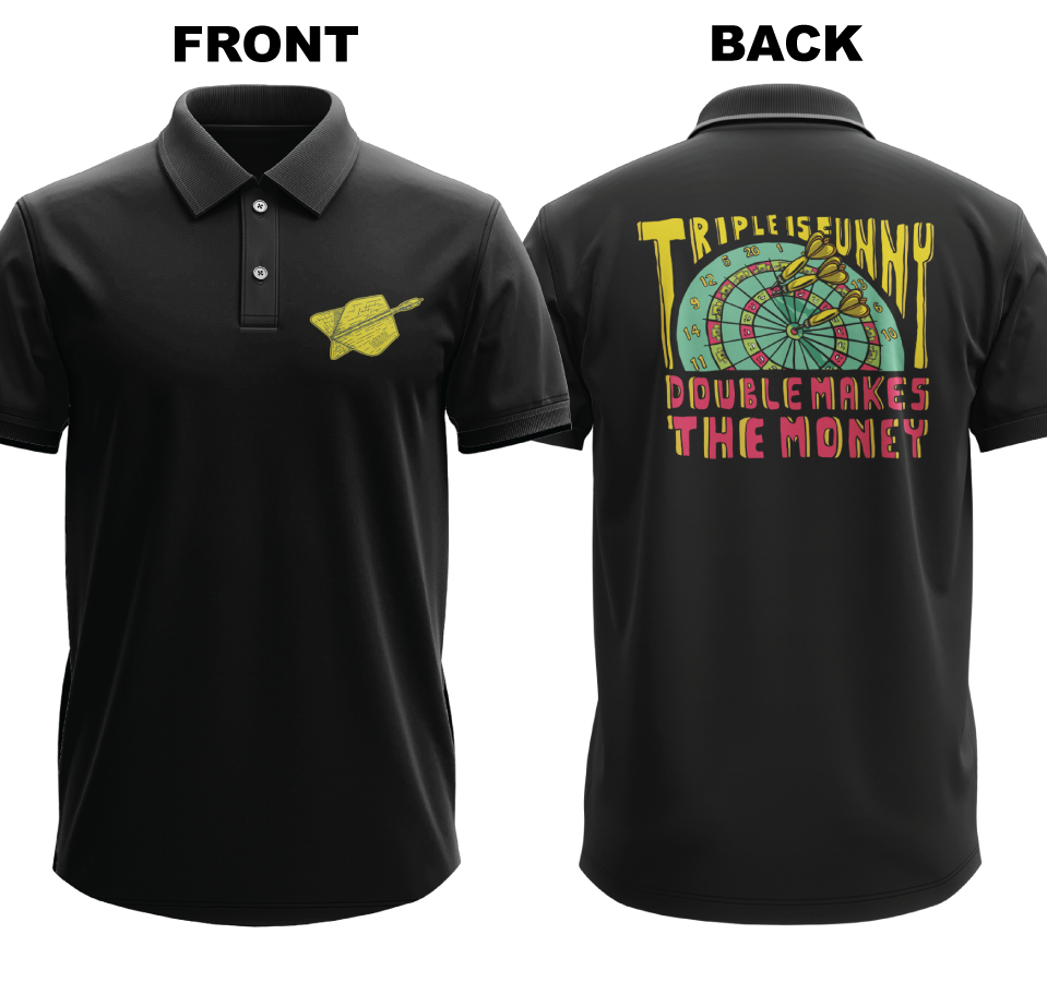 Drifit Polo Shirt: Triple Funny (Front & Back)