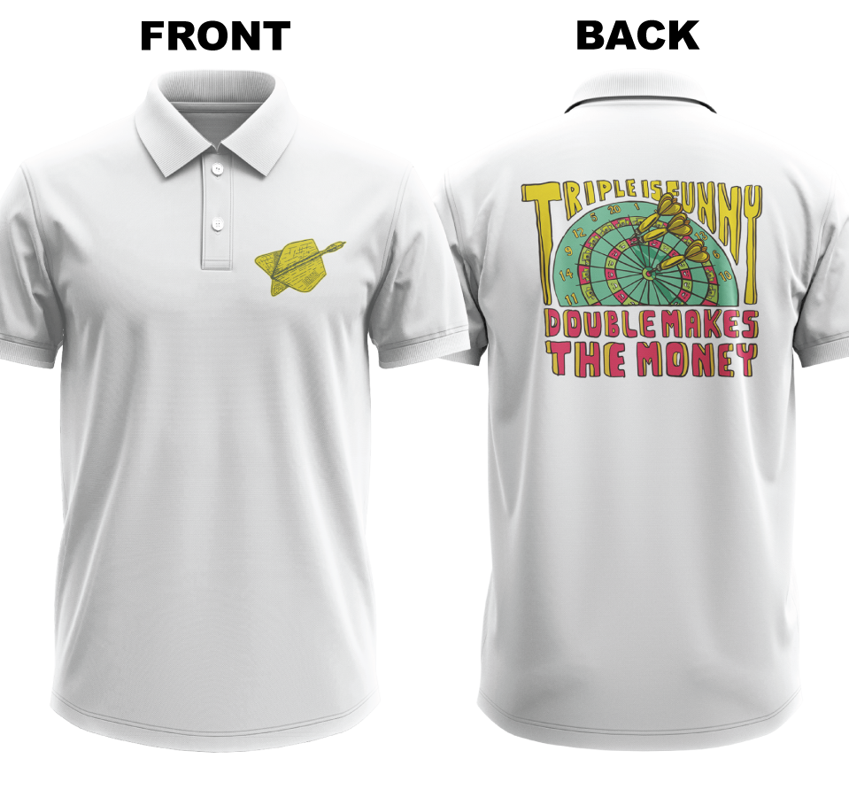 Drifit Polo Shirt: Triple Funny (Front & Back)