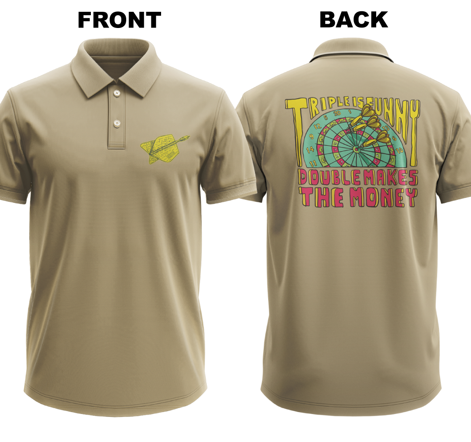 Drifit Polo Shirt: Triple Funny (Front & Back)