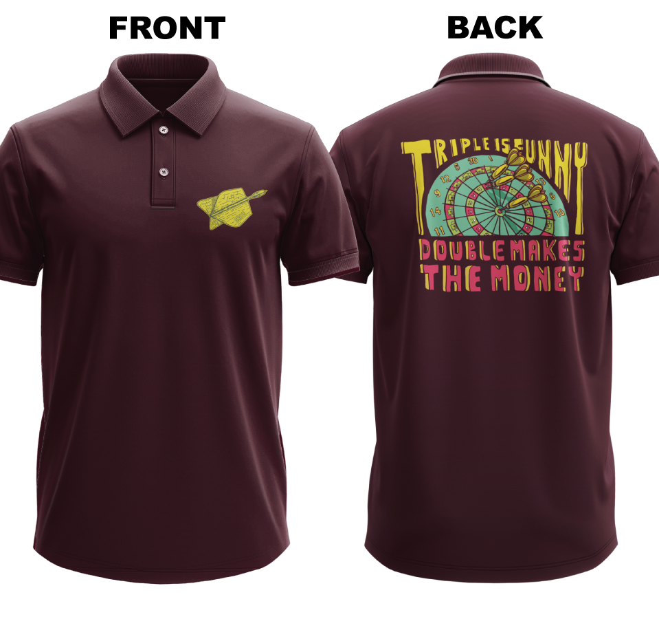 Drifit Polo Shirt: Triple Funny (Front & Back)