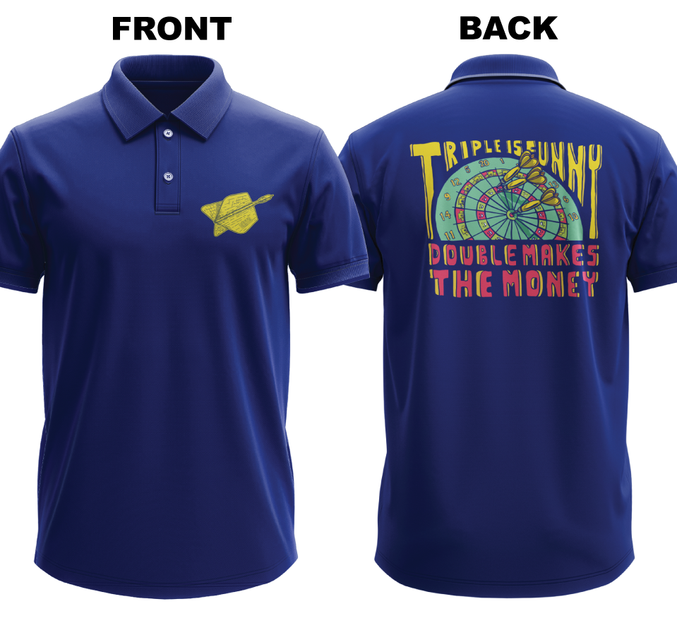 Drifit Polo Shirt: Triple Funny (Front & Back)